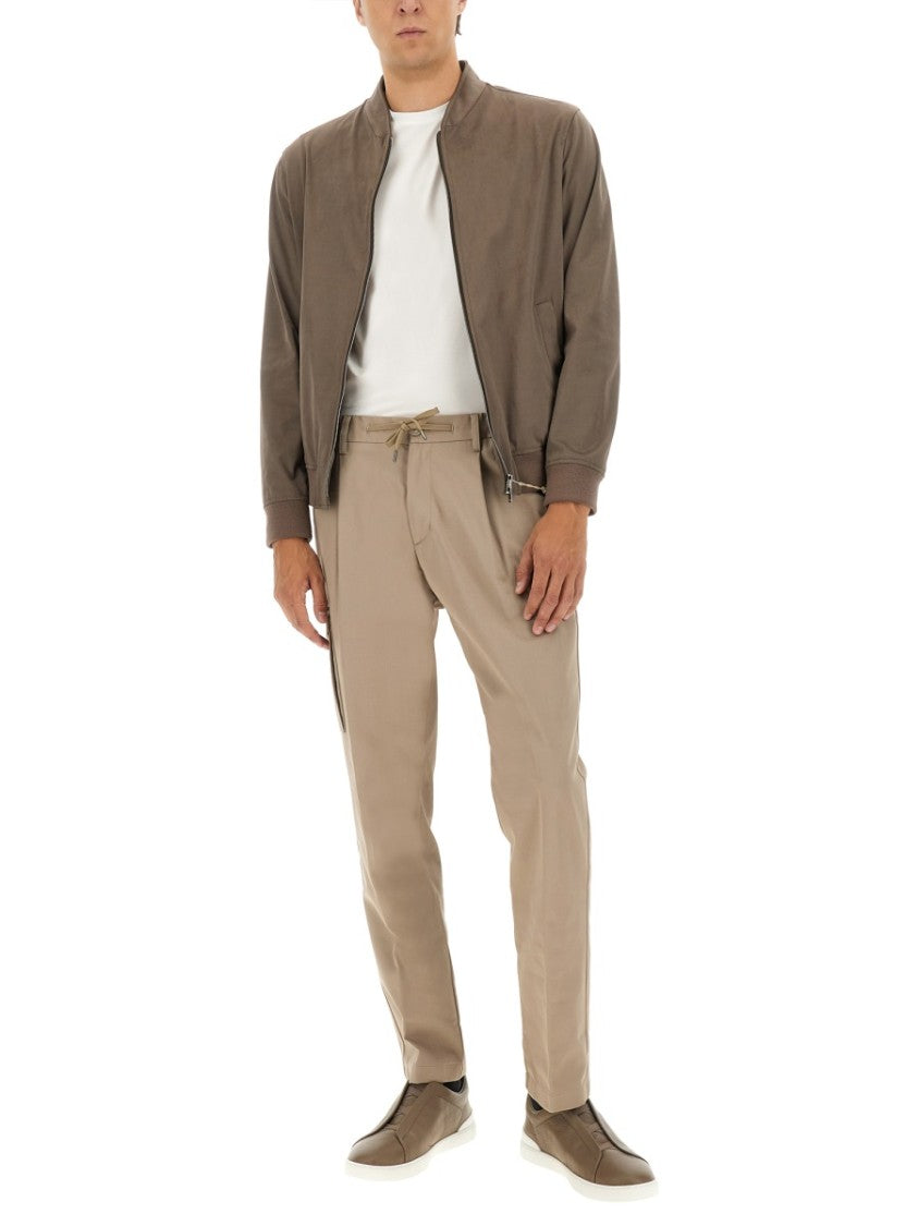 Herno "Resort" Bomber Jacket In Suede Alternatives