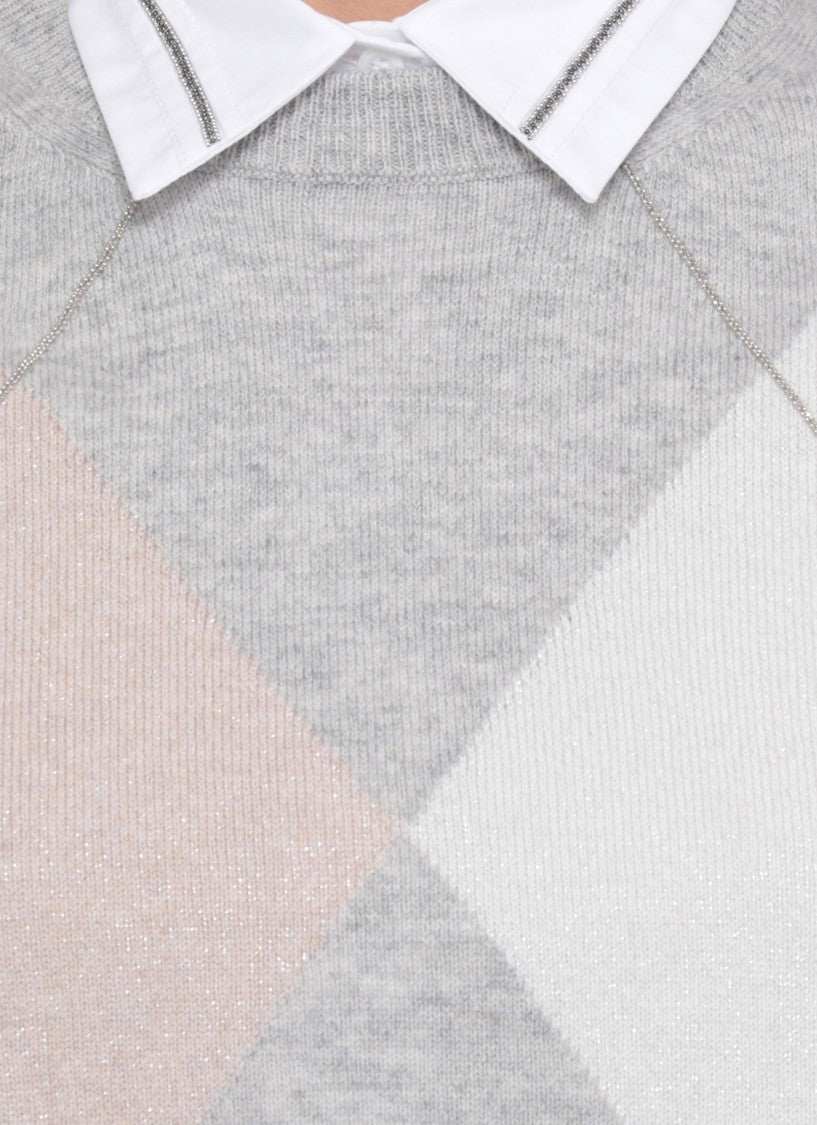 Peserico Grey Wool And Silk Vest
