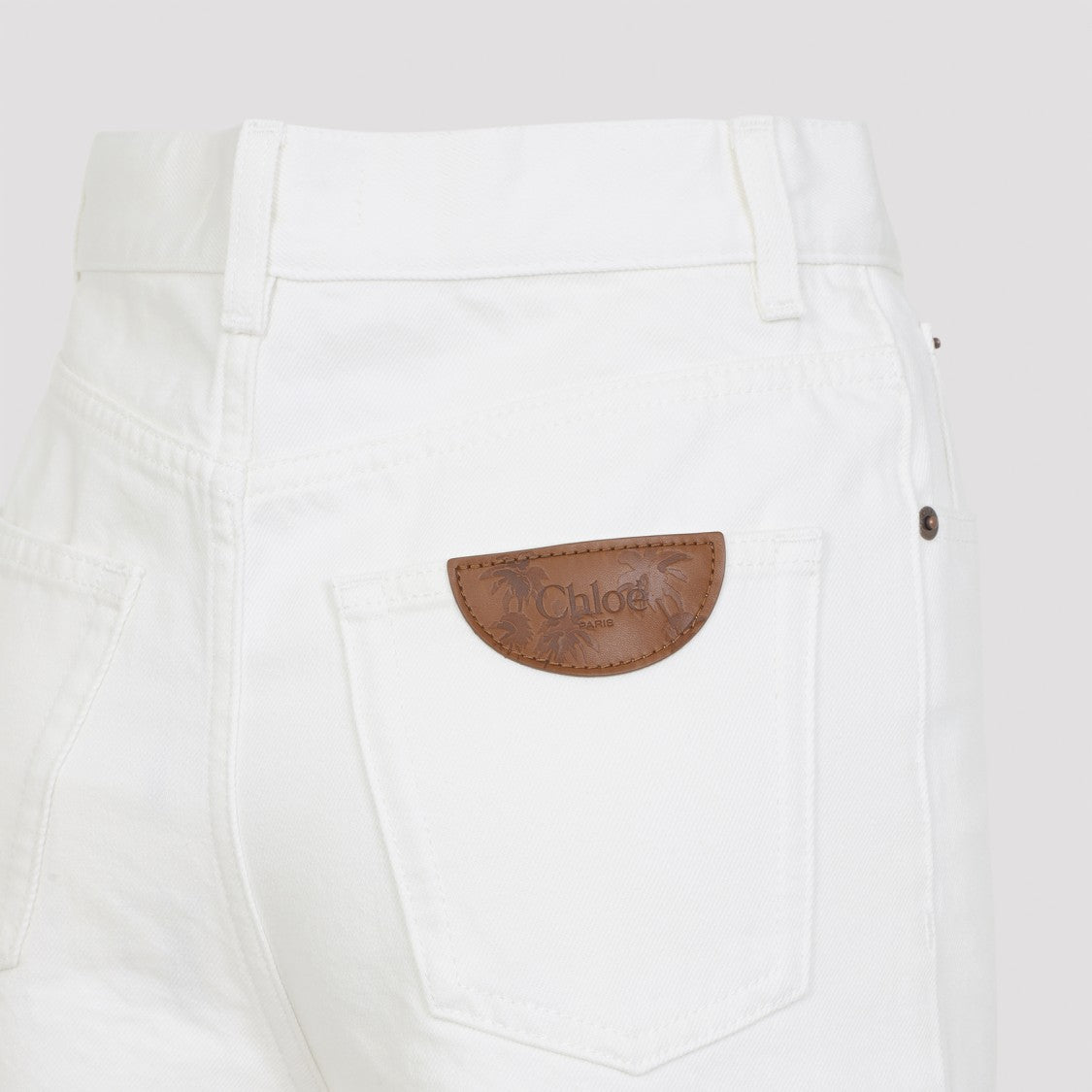 Chloé High-Waisted Wide-Leg Denim With Design
