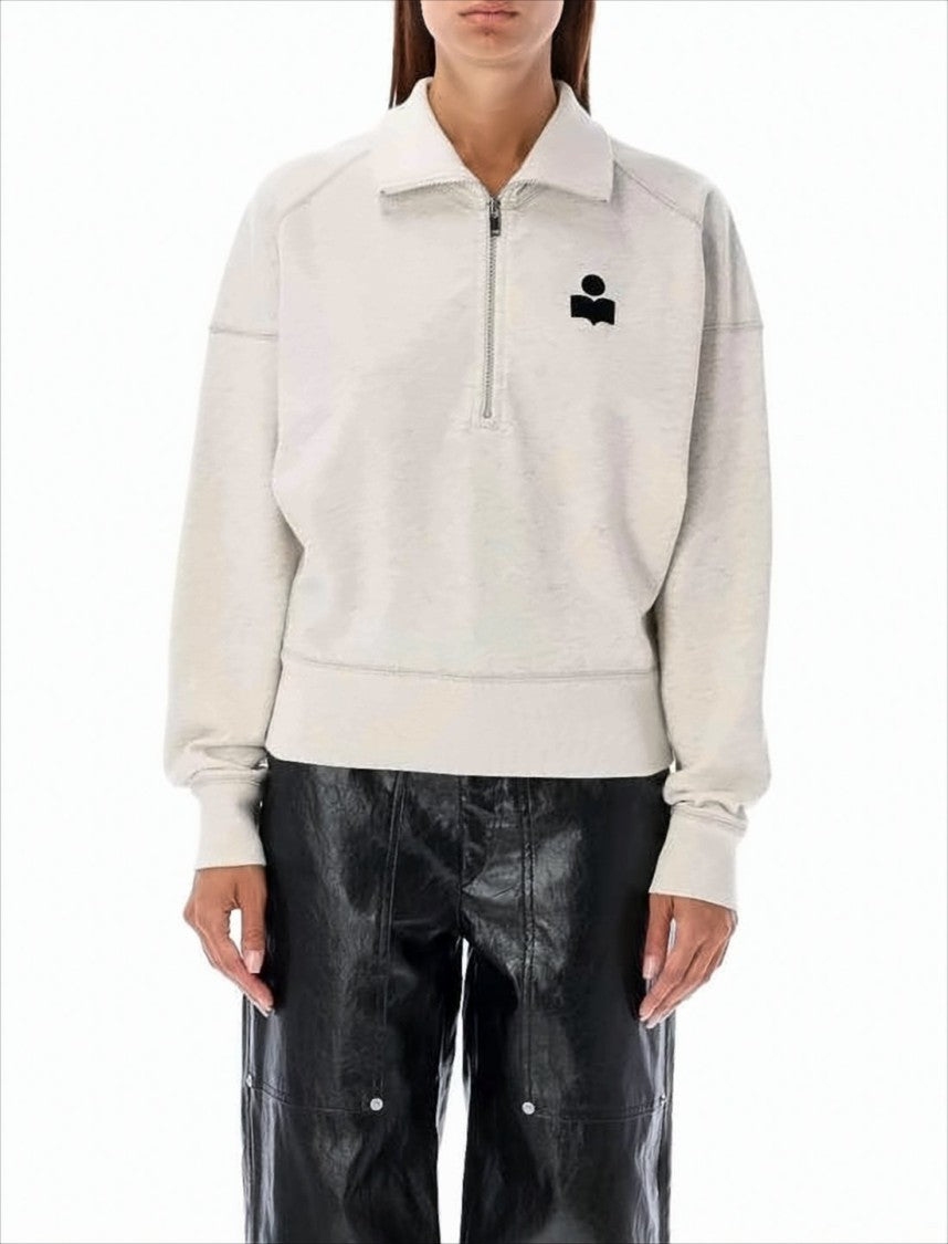 Isabel Marant Half-Zip Long-Sleeved Pullover Top With Classic Collar