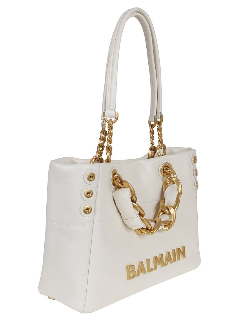 Balmain 1945 Soft Cabas Small-Crinkled Leather