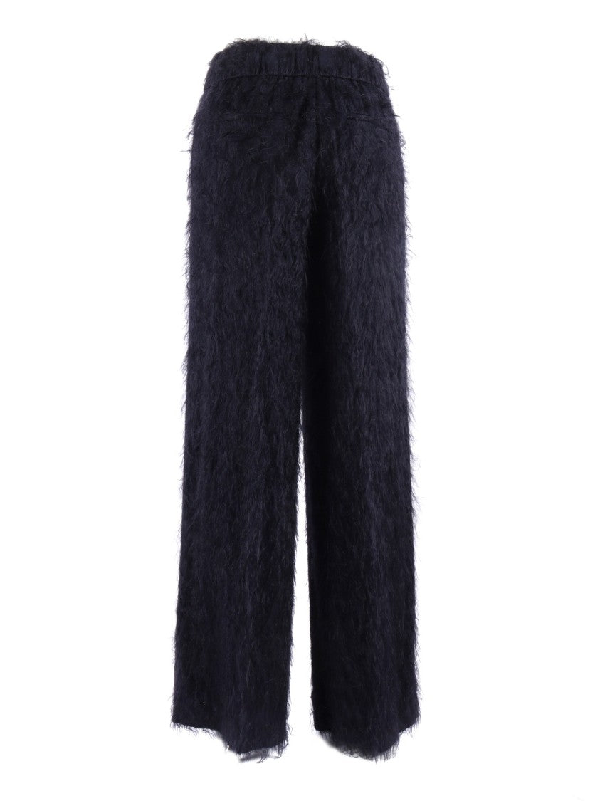 Peserico Wide-Leg Trousers In Textured Fuzzy Fabric