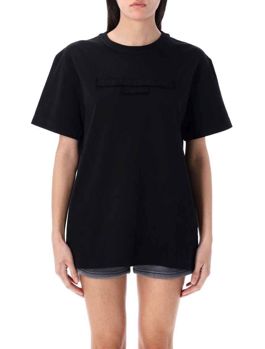 Alexander Wang Distressed Logo Short Sleeve Tee