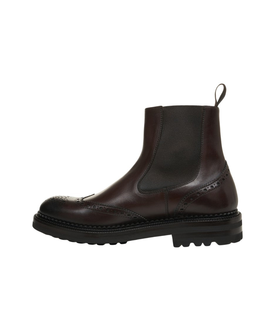 Green George Brown Brogue Chelsea Ankle Boots