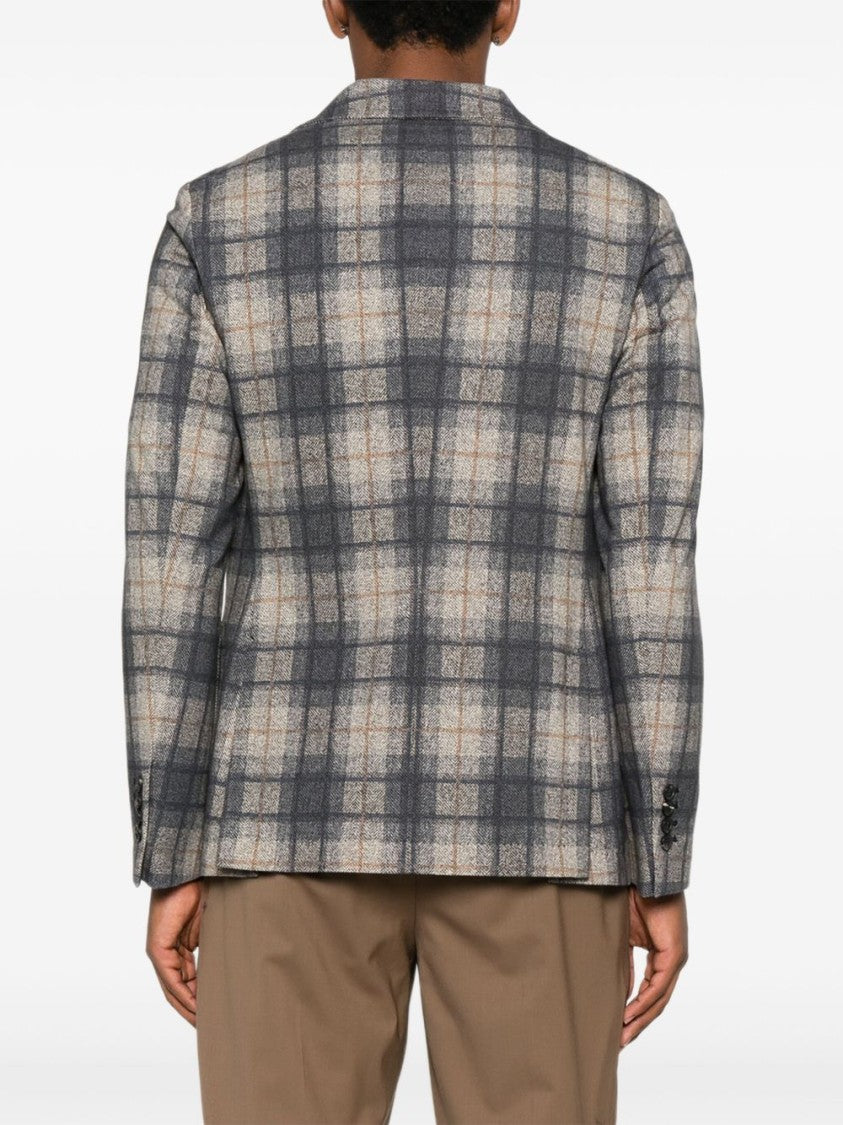 Circolo 1901 Plaid Blazer With Tailored Fit And Notched Lapel