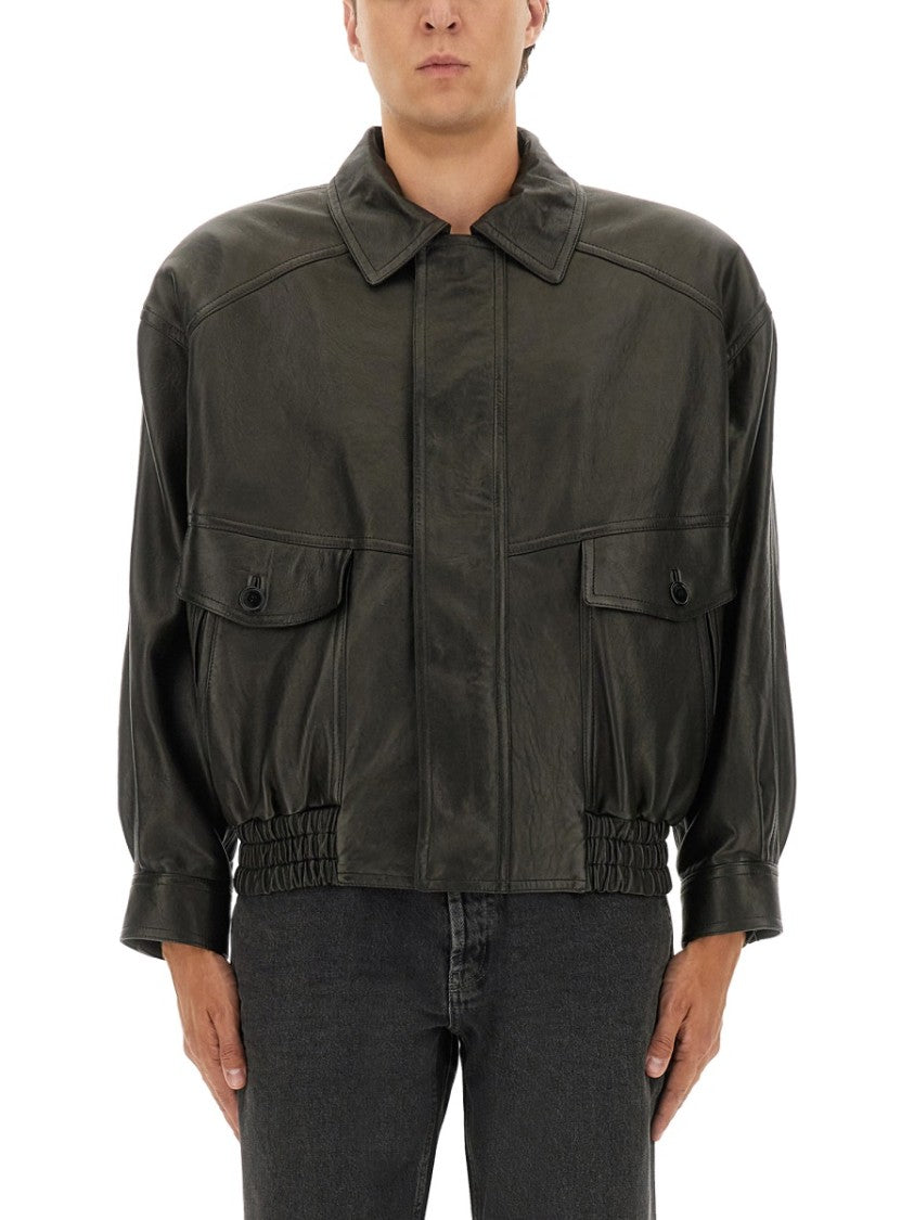 Saint Laurent Leather Bomber Jacket