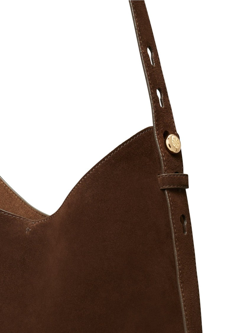 Tory Burch Soft Suede Hobo Bag With Slouchy Crescent Shape