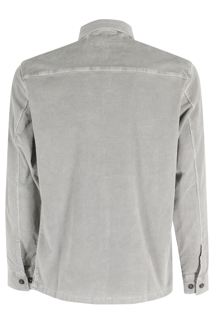 C.P. Company Classic Collar Long Sleeve Shirt With Subtle Vertical Stripes