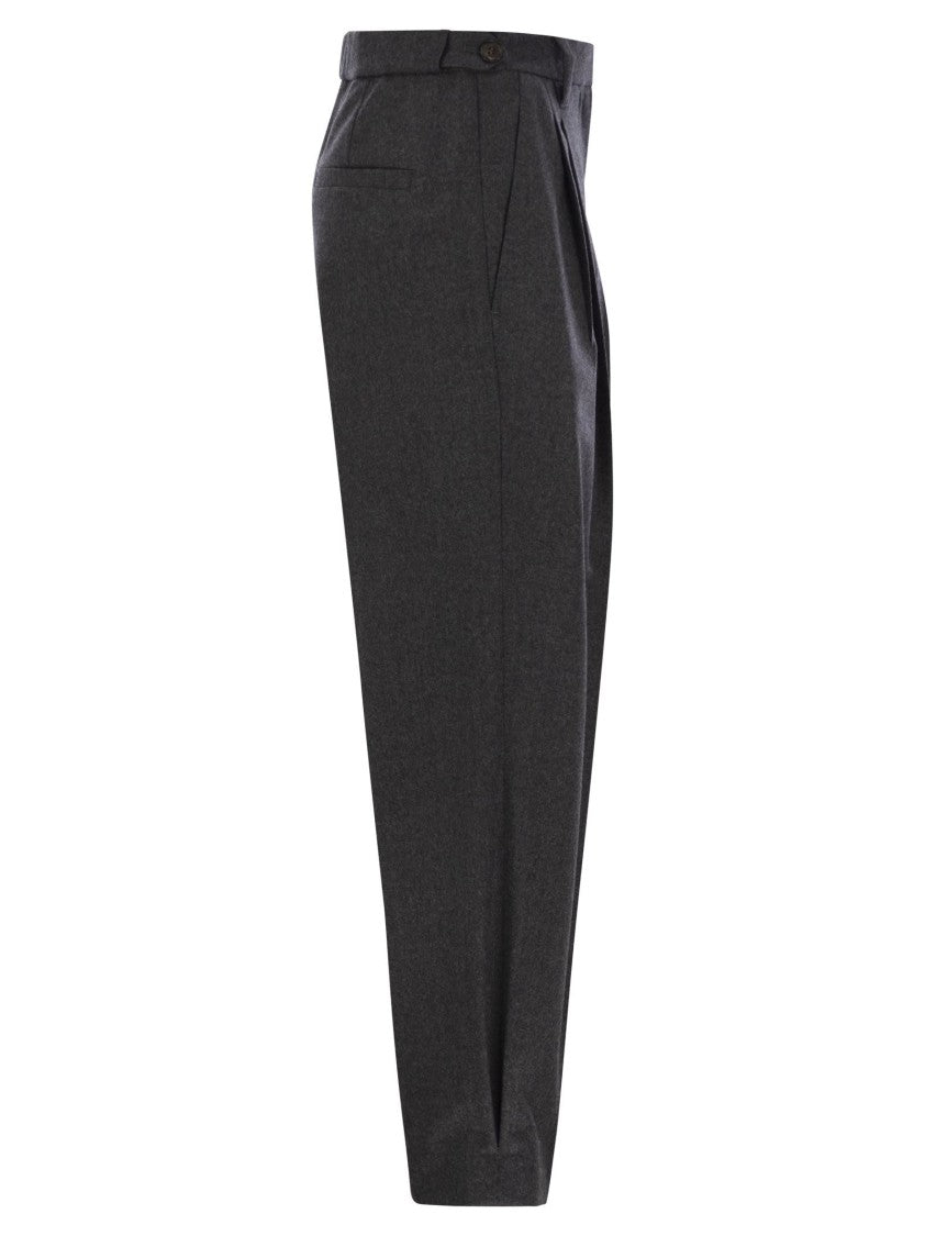 Brunello Cucinelli Baggy Sartorial Wool Trousers