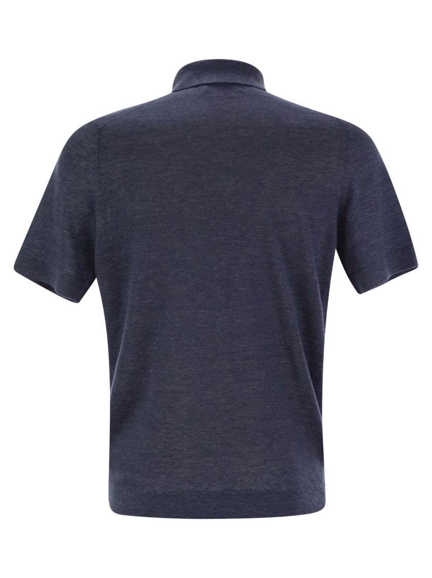 Brunello Cucinelli Linen And Cotton Knit Polo Shirt