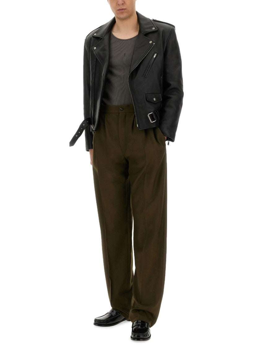 Saint Laurent Classic Biker Jacket In Smooth Lamb Leather