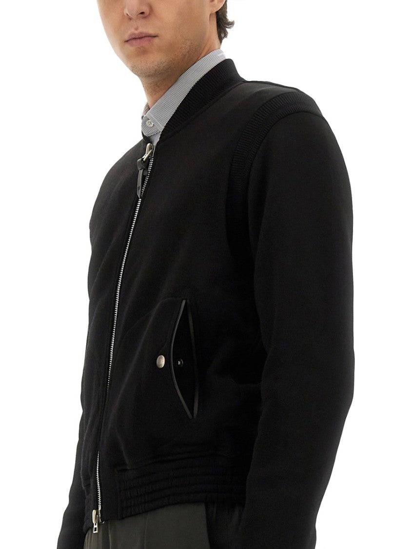 Tom Ford High Collar Zip Sweatshirt With Ribbed Detailing