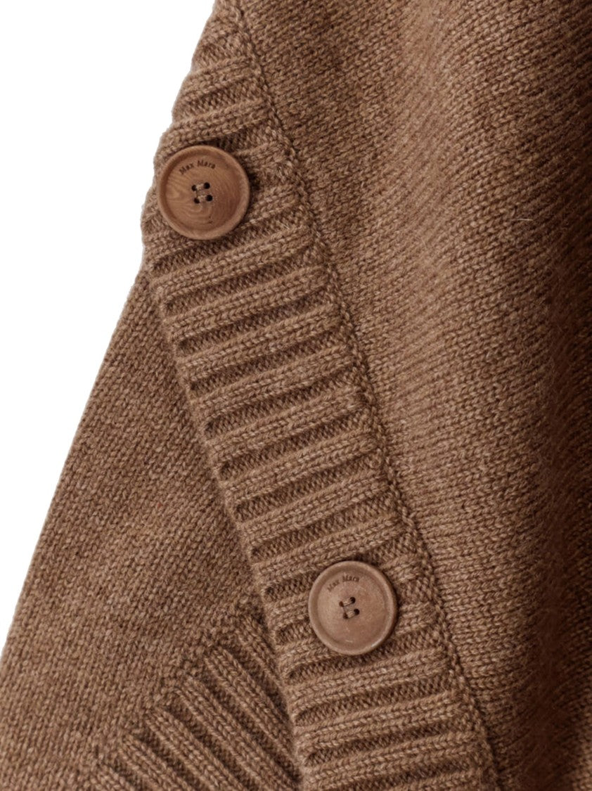 Max Mara Cross-Knit Oversized Sweater With Horn Button Details
