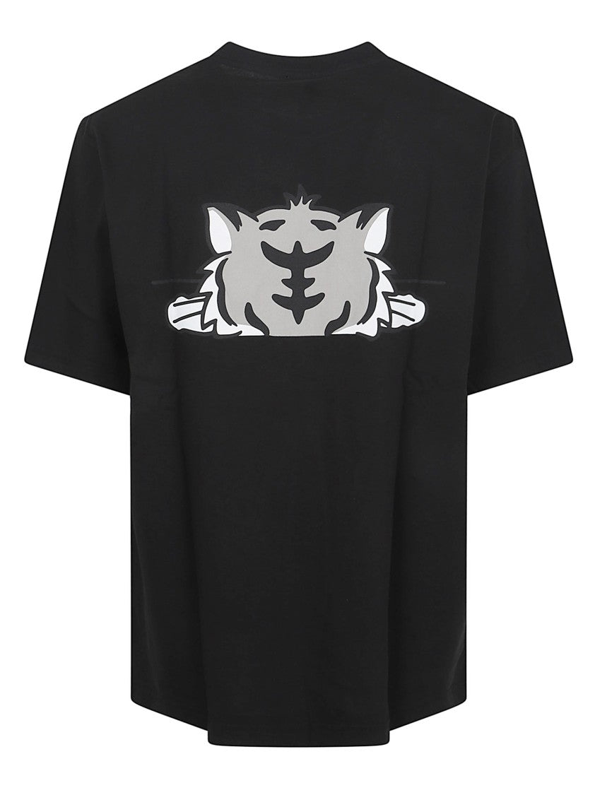 Kenzo Playful Black Oversized T-Shirt With Tiger Print