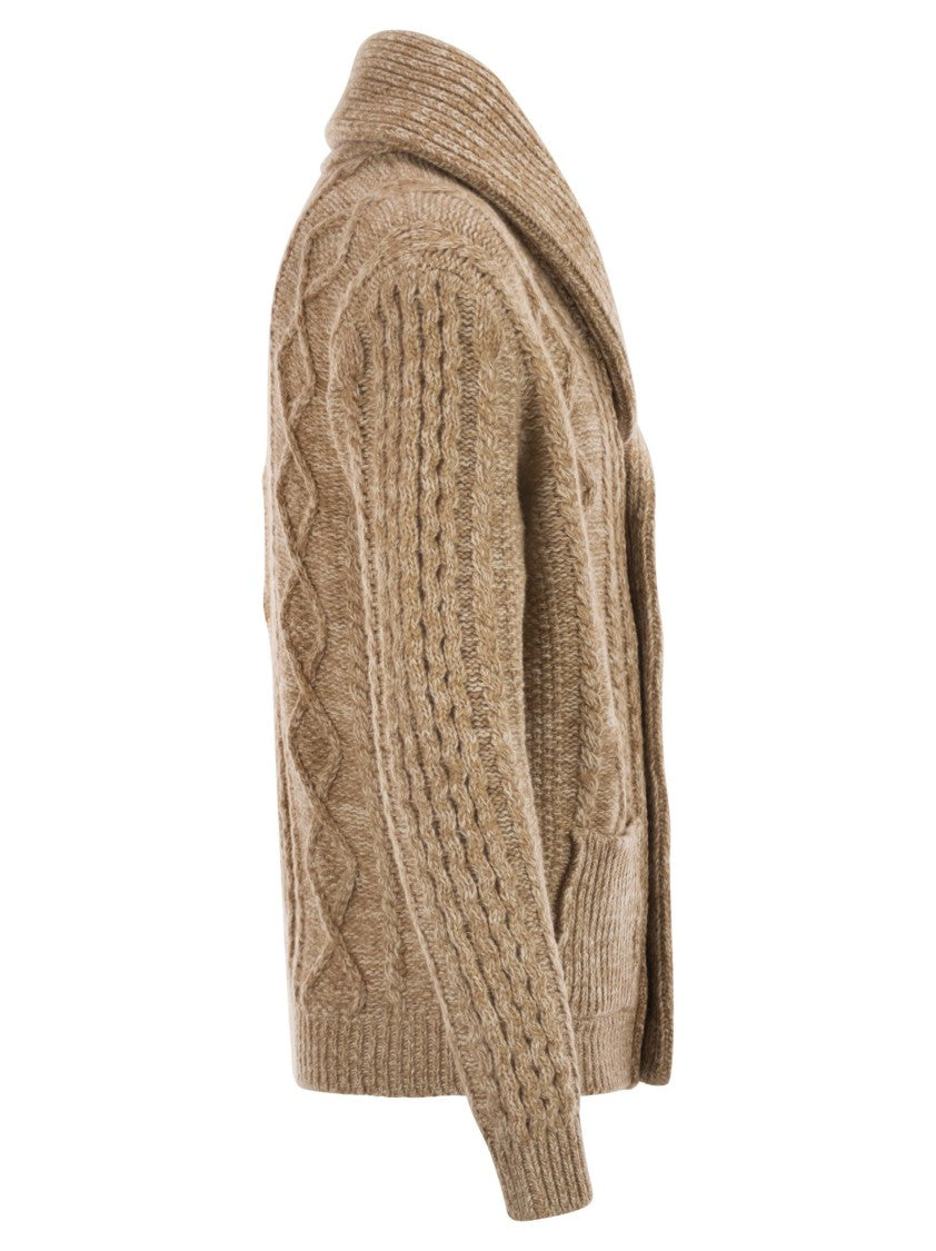Rakki' Aran - Cardigan With Shawl Neckline