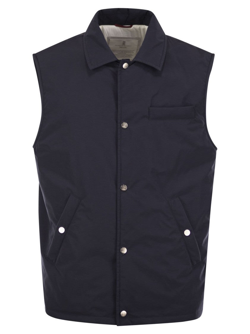 Brunello Cucinelli Water-Repellent Microfibre Sleeveless Jacket