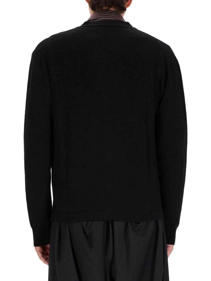 Vivienne Westwood Classic Black Cardigan Sweater In Virgin Wool