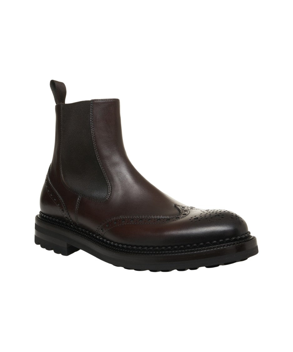 Green George Brown Brogue Chelsea Ankle Boots