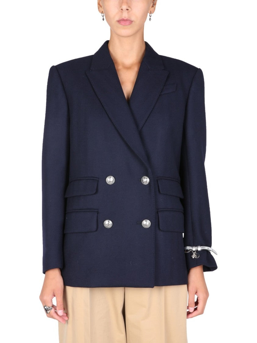 Alexander Mcqueen Structured Double-Breasted Jacket With Tailored Fit