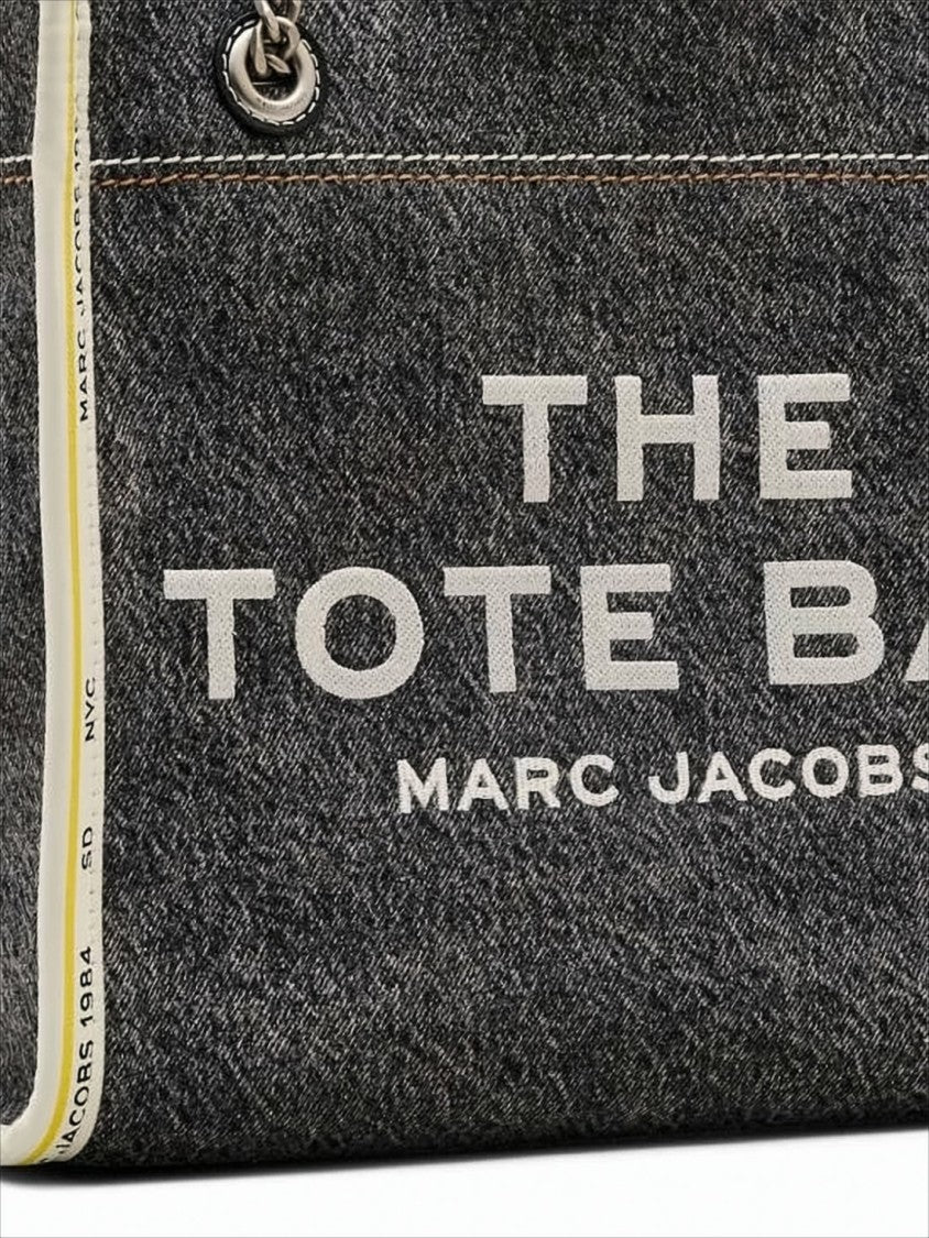 Marc Jacobs Textured Cotton Tote Bag With Chain