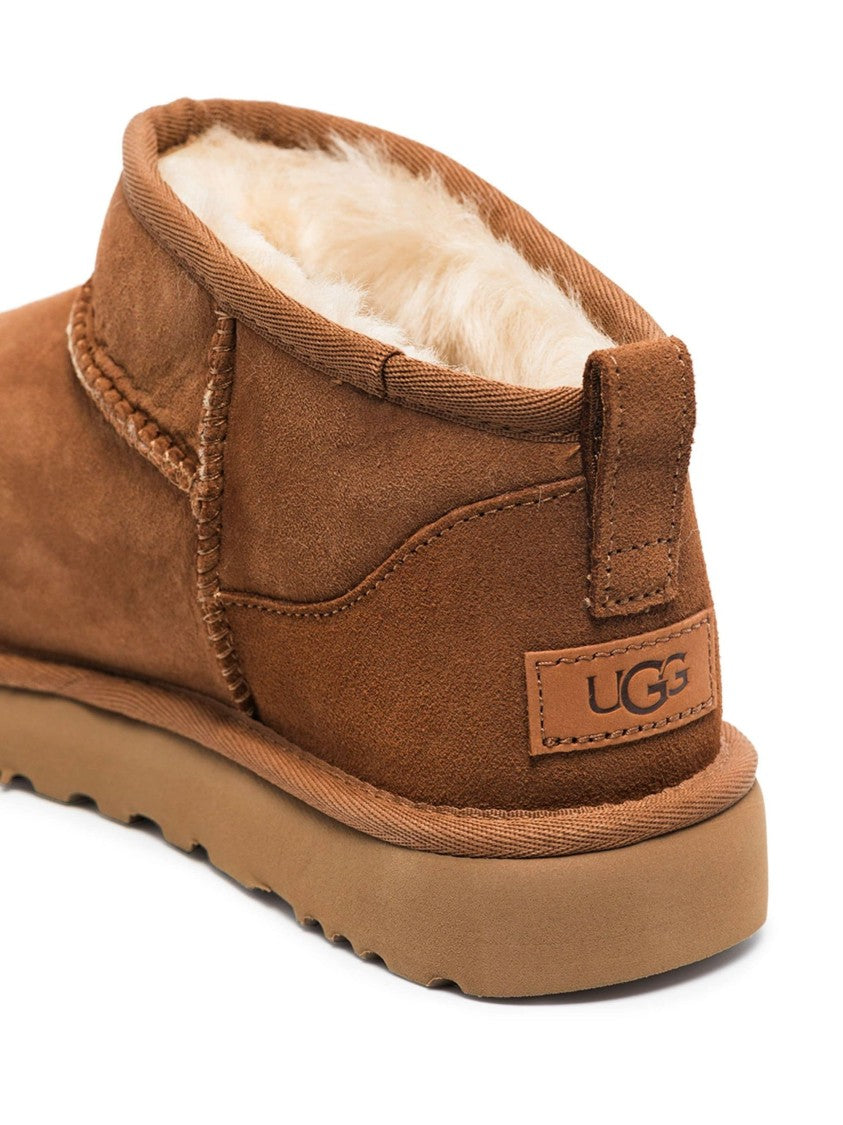 Ugg Suede Ankle Boots With Plush Shearling Lining