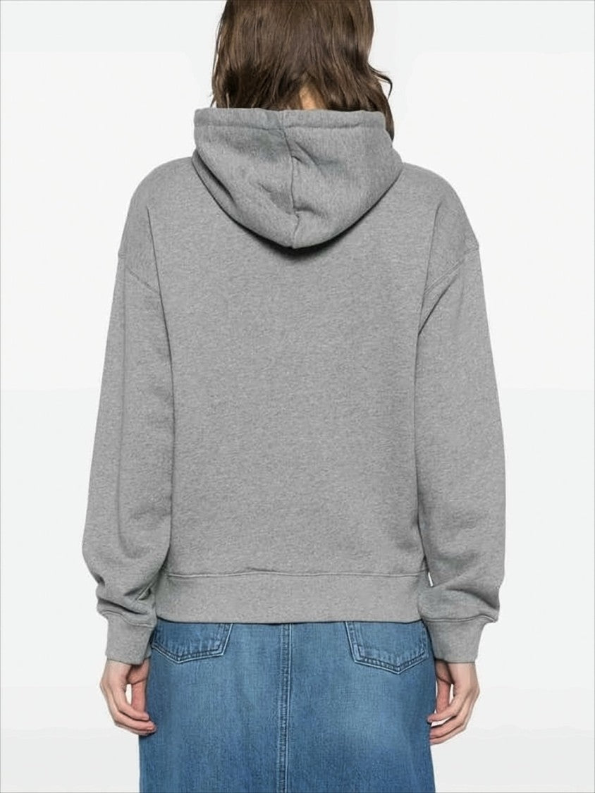 Maison Kitsuné Relaxed Grey Hoodie With Embroidered Fox Emblem