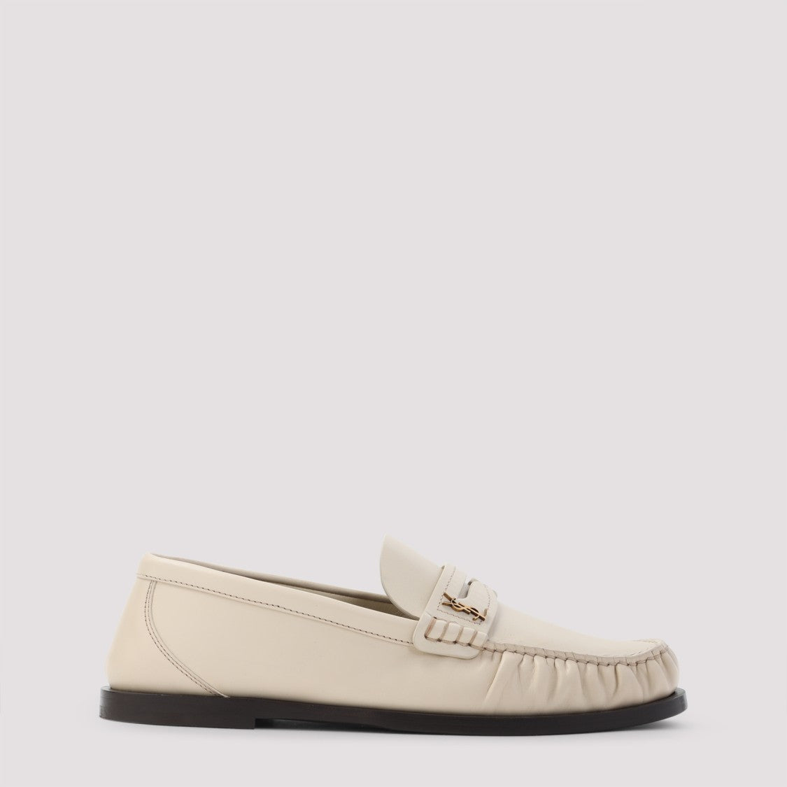Saint Laurent Neutrals Leather Loafers