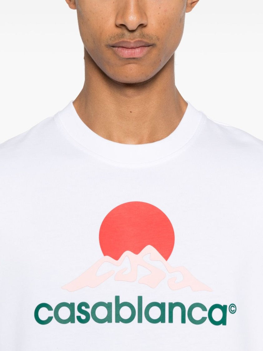 Casablanca Graphic Print Crew Neck T-Shirt With Straight Hem
