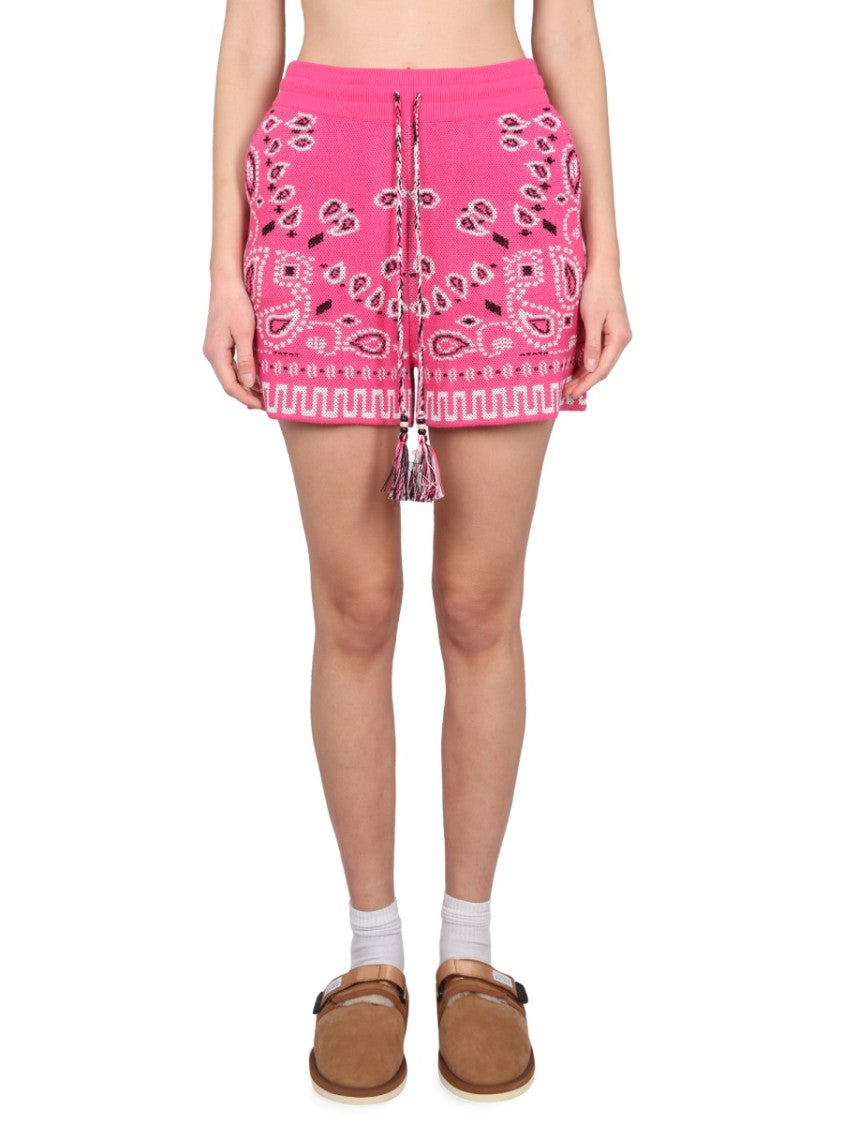 Alanui Patterned Short Bandana With Drawstring Tassels