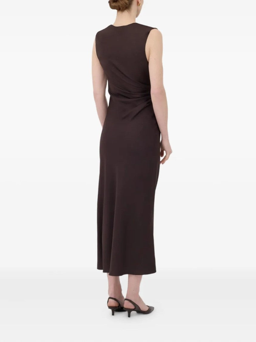 Loulou Studio Roan Draped Metal-Ornament Midi Dress