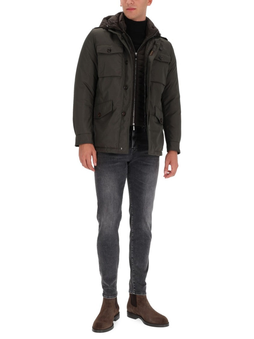 Moorer Padded Military Green Coat