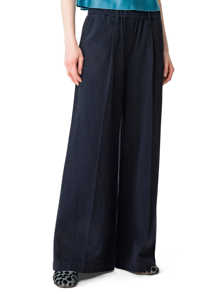 Forte Forte High-Waisted Wide-Leg Trousers In Textured Cotton-Viscose Blend