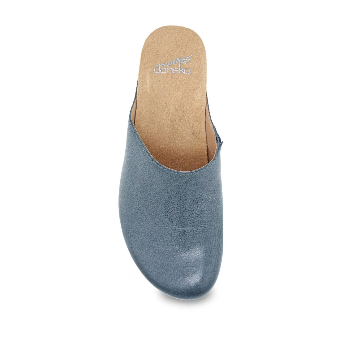 Dansko Denim Leather Sabot With Contrasting Beige Wedge