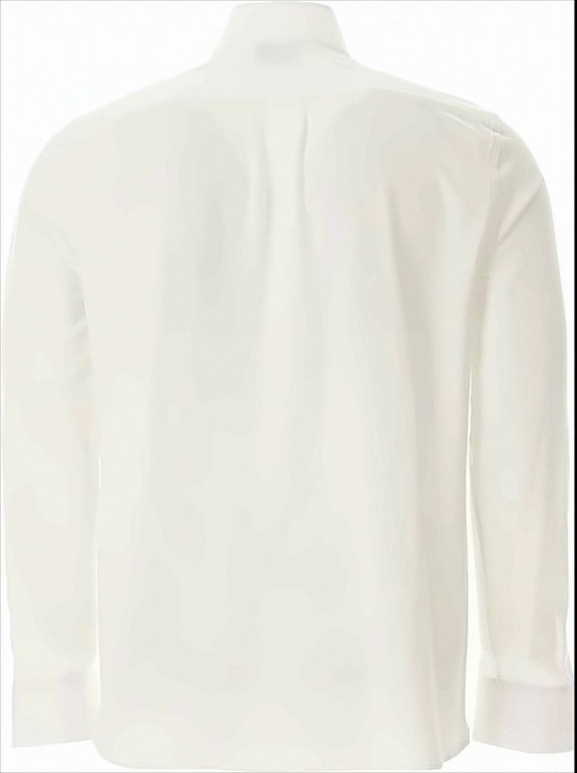 Emporio Armani White Stand Collar Shirts