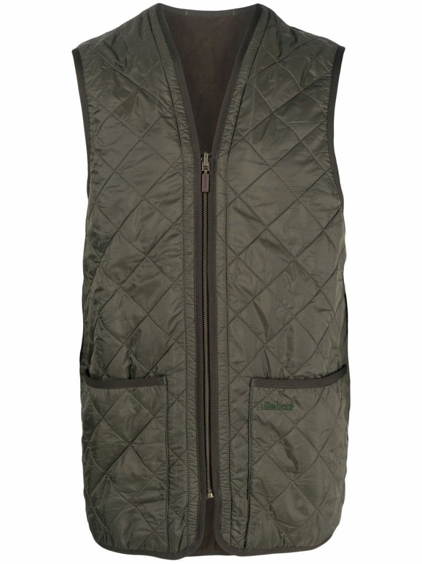 Barbour Quilted Sleeveless Jacket With Zippered Front And Relaxed Fit