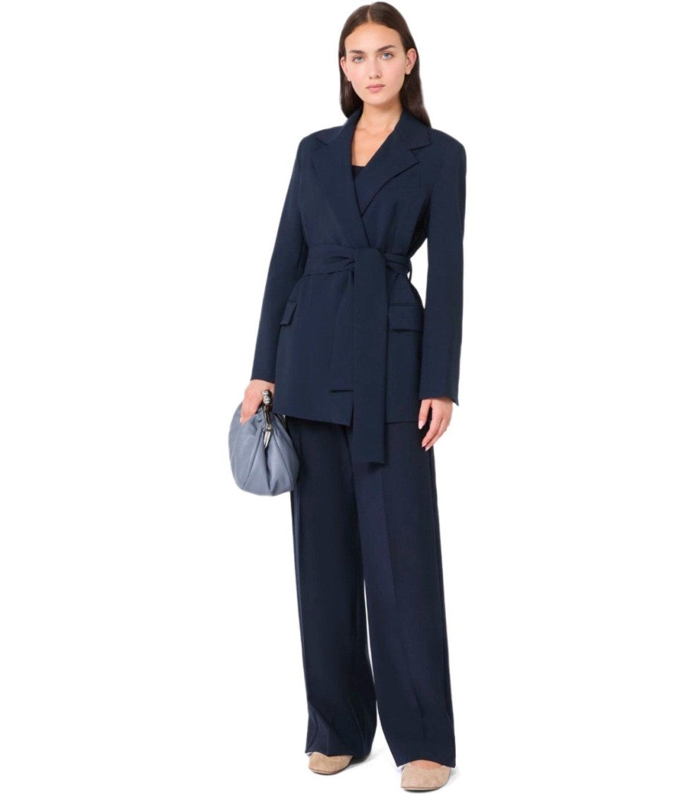 Max Mara Teso Blue Belted Blazer