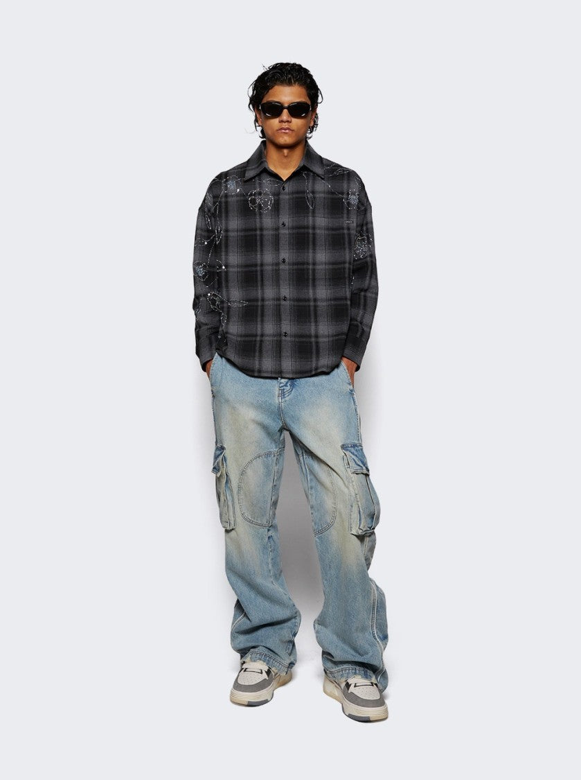 Amiri Quad Debossed Nubuck Ma-1  Sneakers Grey