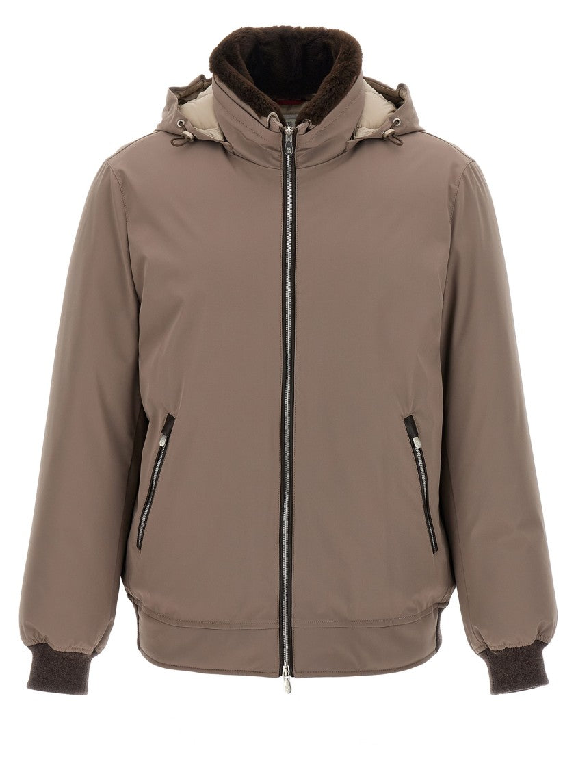 Brunello Cucinelli Sherling Neck Bomber Jacket