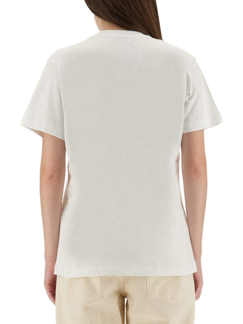 Moschino Embroidered Crew Neck T-Shirt In Soft Cotton