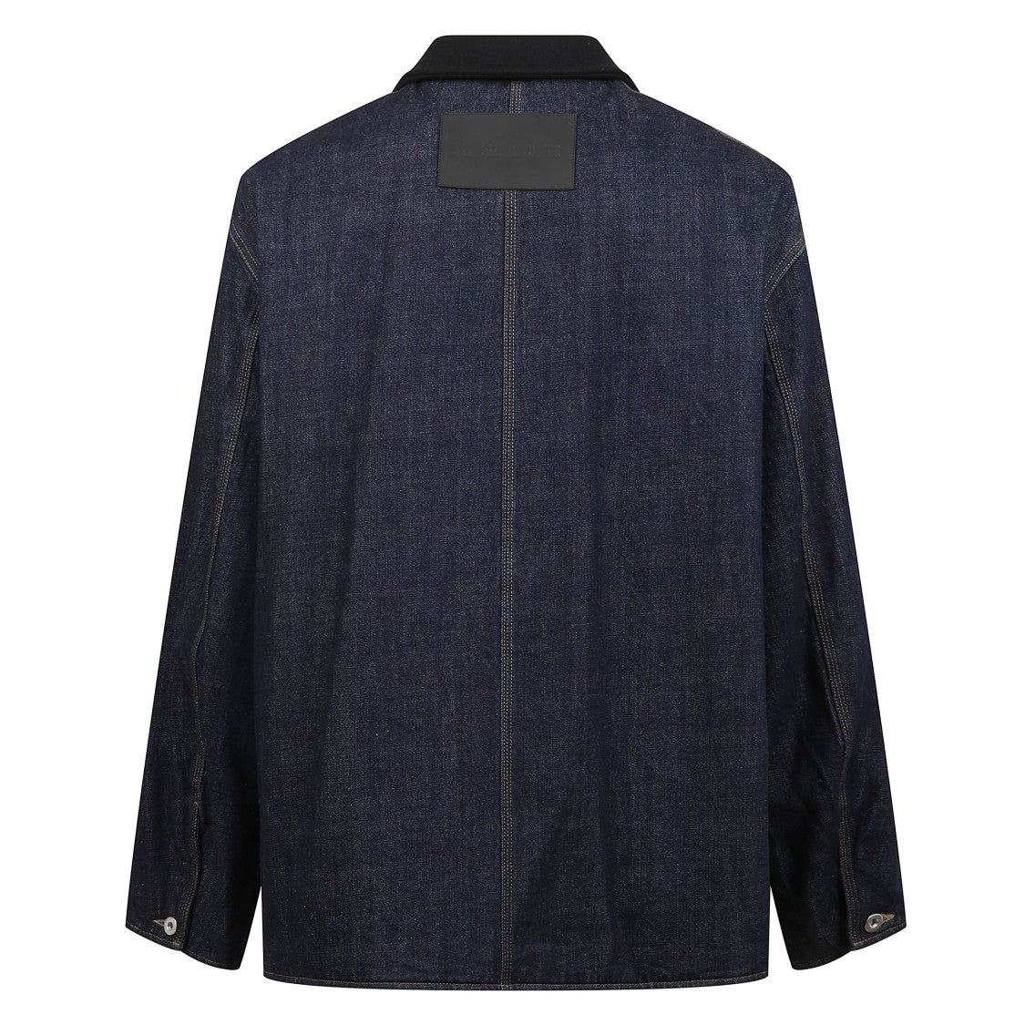 Jil Sander Dropped Shoulder Denim Jacket With Wool Collar