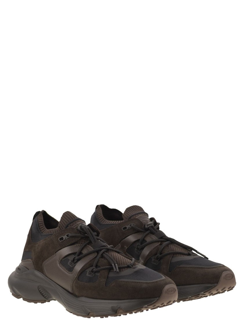 Tod's Leather And Technical Fabric Sneakers