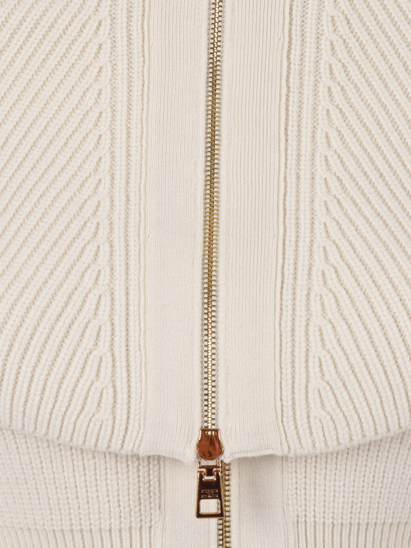 Elisabetta Franchi Cropped Off-The-Shoulder Knit Top