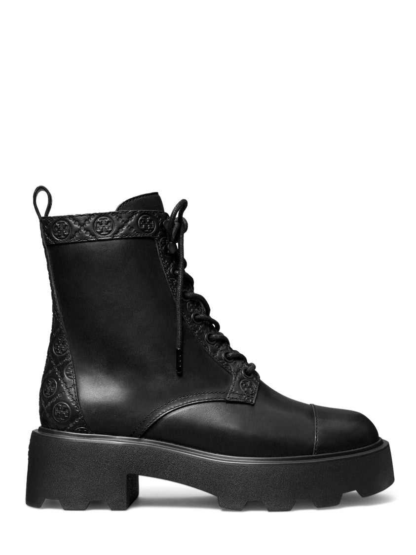 Tory Burch Monogram Lug Ankle Boots With 65Mm Heel Height