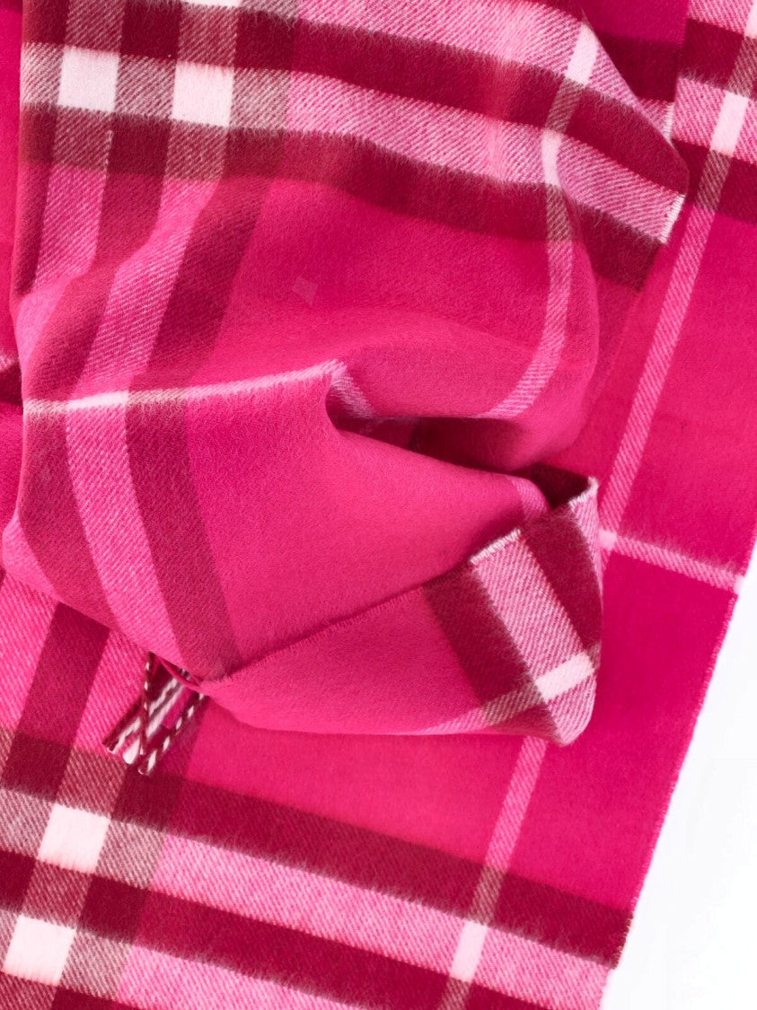 Burberry Rectangular Cashmere Scarf With Iconic Logo Intarsia