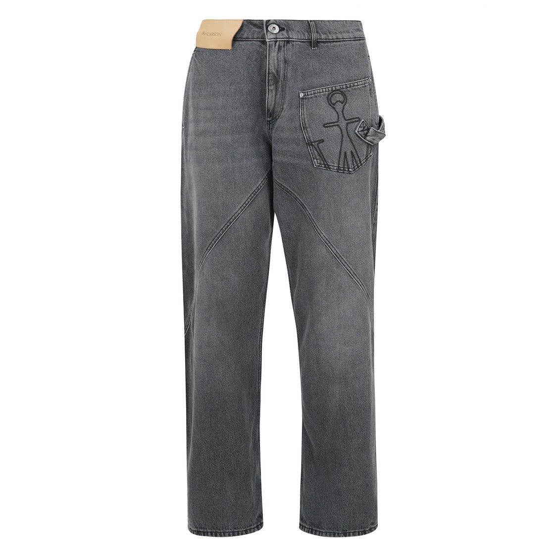 J. W. Anderson Stone-Washed Grey Wide-Leg Jeans