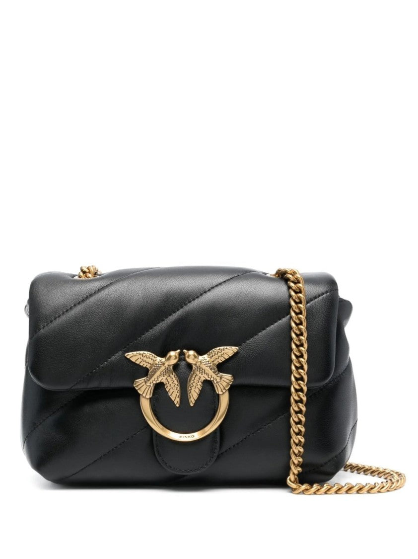 Pinko Quilted Shoulder Bag With Gold-Tone Bird Clasp