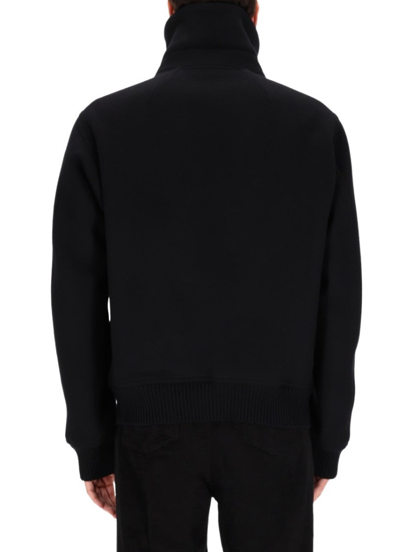 Rick Owens Structured Black Sports Jacket With Ribbed Details And Matte Finish