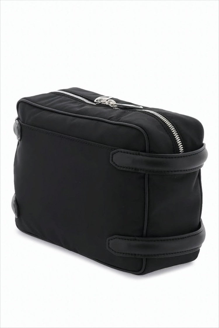 Alexander Mcqueen Rectangular Black Crossbody Bag With Leather Trim