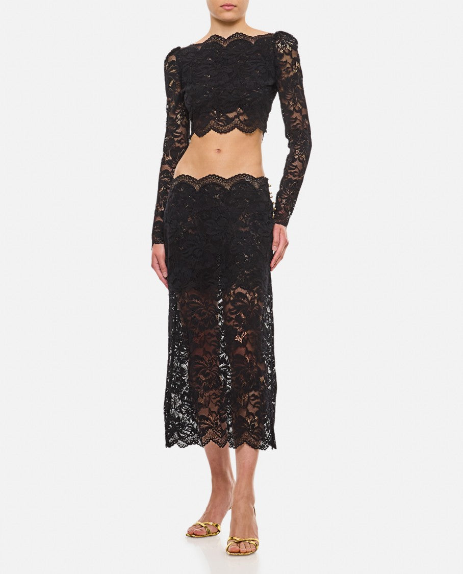 Rabanne Lace Long Midi Skirt