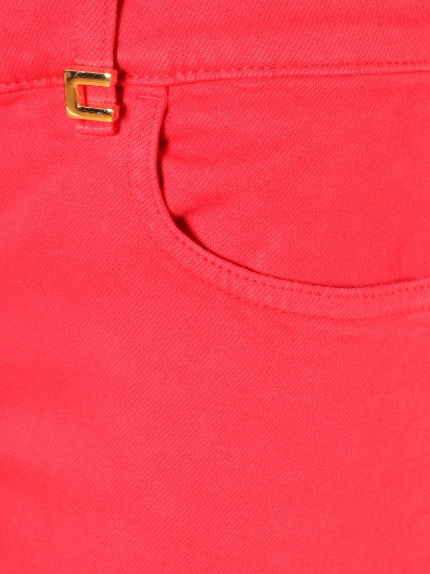 Elisabetta Franchi Fitted Red Jeans